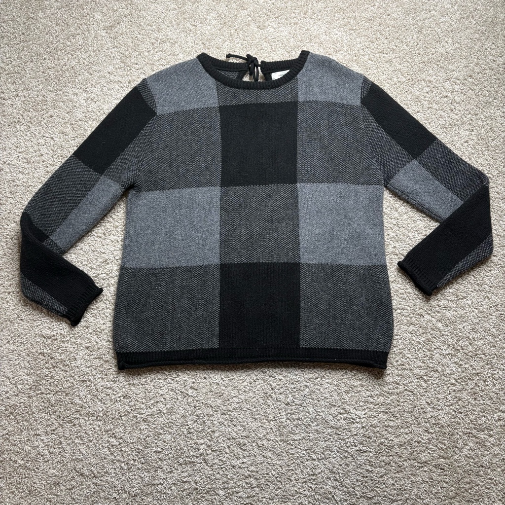 Anine Bing Check Wool Sweater